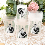Personalized You & Me Photo Frosted Food-Grade Plastic Cup with Name and Text Set of 10 Wedding Gift for Bride Newlywed
