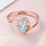 Personalized Birthstone Ring with Name and Year Dainty Jewelry Graduation Birthday Gift for Girl Graduates