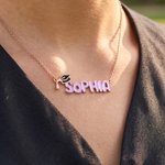 Personalized Cute Colorful Enamel Bubble Letters Graduation Cap Necklace with Name Dainty Jewelry Birthday Graduation Anniversary Gift for Graduates