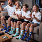 Personalized Photo Funny Soccer Pattern Breathable Mid-Calf Socks with Name and Number  Daily Wear World Cup Birthday Gift for Man Kid Football Lover