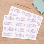 Personalized Multicolour Glitter Effect Name Waterproof Sticker Daily Use Back to School Birthday Gift for Kids