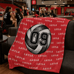 Personalized Soccer Basketball Baseball Sports Soft Throw Blanket with Name and Number Home Decor Game Day Team Gift for Sports Fan