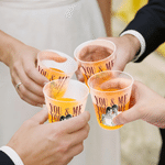 Personalized You & Me Photo Frosted Food-Grade Plastic Cup with Name and Text Set of 10 Wedding Gift for Bride Newlywed