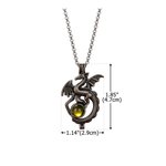 Personalized Western Fantasy Dragon Natural Birthstone Necklace Daily Jewelry Birthday Anniversary Gift for Women Men