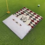 Personalizowany pokrowiec na wózek golfowy z imieniem i inicjałem oraz motywem szachownicy i kijów golfowych akcesorium i prezent dla golfistów