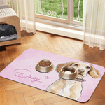 Personalized Watercolour Style Pet Portrait Photo Waterproof Pet Feeding Mat with Name and Rubber Backing Pet Supplies Birthday Gift for Pet Owners