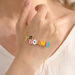 Personalized Cute Colorful Enamel Bubble Letters Graduation Cap Necklace with Name Dainty Jewelry Birthday Graduation Anniversary Gift for Graduates