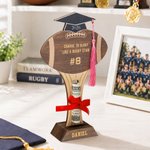 Personalised Basketball Graduation Cap Wooden Money Clip Ornament with Name and Year Graduation Party Gift for Graduates Sports Lovers