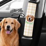 Personalized Cute Pet Photo Waterproof Seat Belt Cover Set of 2 with Name Car Accessory Pet Party Birthday Gift for Pet Lovers Car Owners
