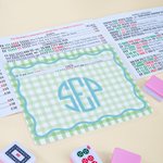 Personalized Multicolor Checkered Wave Border Monogram Mahjong Line Reader Mahjong Club Mahjong Game Night Birthday Gift for Mahjong Lover