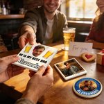 Cerveza Personalizada Foto Cuadrado Redondo Posavasos de Cerámica con Nombre Número y Texto Café Bar Decoración del Hogar Cumpleaños Regalo para la Familia Amigo