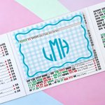 Personalized Multicolor Checkered Wave Border Monogram Mahjong Line Reader Mahjong Club Mahjong Game Night Birthday Gift for Mahjong Lover