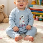 Personalised Cute Dog Bear Cowboy Boots 100% Cotton Baby Romper with Name Baby Shower Valentine's Day Gift for Newborn Mom