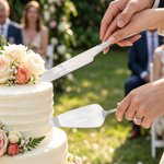 Set de couteau pelle fourchettes à gâteau personnalisé avec nom et date - Boîte cadeau incluse - Cadeau mariage fiançailles anniversaire pour couple