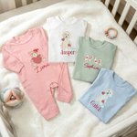 Personalised Cute Dog Bear Cowboy Boots 100% Cotton Baby Romper with Name Baby Shower Valentine's Day Gift for Newborn Mom