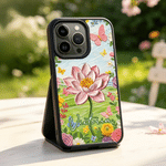 Personalised Oil Painted Birth Flower Butterfly Phone Case for iphone with Name Daily Use Birthday Gift for Girl Woman Friend