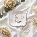 Cadeau d'anniversaire personnalisé pour le personnel médical en céramique en forme de coeur et de fleur de naissance.