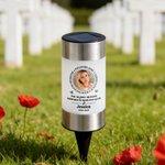 Lampe solaire de jardin personnalisée avec nom et date - Cadeau commémoratif pour la famille