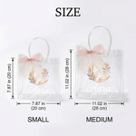 Personalised The Nail Atelier Transparent PVC Gift Bag with Name and Bow Nail Studio Gift for Nail Studio Woman Girl