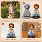 Personalized Princess Character Photo Keepsake Figurine with Name Room Decor  Birthday Anniversary Gift for Girls Daughters