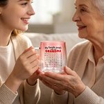 Personalised Gradient Crossword Puzzle Art Heart Glass Mug with 1-8 Names Daily Use Birthday Gift for Grandmother