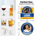Cerveza Personalizada Foto Cuadrado Redondo Posavasos de Cerámica con Nombre Número y Texto Café Bar Decoración del Hogar Cumpleaños Regalo para la Familia Amigo