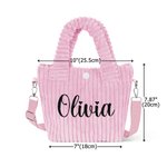 Personalizada Bordado Nombre Pana Crossbody Color Lindo Bolsa Cumpleaños Vuelta al Cole Regalo para Niños Niñas