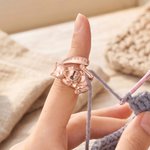 Personalized Cute Cat Crochet Yarn Tension Ring with Name and Text Crochet Accessories Birthday Gift for Crochet Lovers Cat Lovers