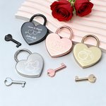 Henkilökohtainen Puzzle Heart Rakkaus riippulukko Key Set kaiverrettu nimet teksti ja päivämäärä vuosipäivä Ystävänpäivä lahja pariskunnille