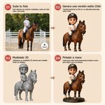 Figura 3D personalizada con foto montando a caballo y nombre adorable decoración de escritorio regalo de cumpleaños para amantes de los caballos