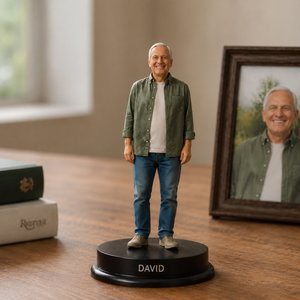 Personalised Creative Photo to 3D Figure Statue Ornament with Base and Name Home Decor in Loving Memory Sympathy Gift for Family Friend Pet Lover