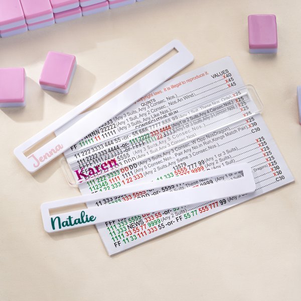 Personalized Clear & White Acrylic Mahjong Pusher Line Finder Mahjong Night Birthday Gift for Mahjong Players