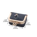 Personalised Birth Flower Portable Genuine Leather Mini Jewellery Case with Kiss Lock and Name Birthday Gift for Family Besties