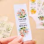 Personalised Watercolor Birth Flower 100% Cotton 50 Pcs Sewing Label with Name and Text Birthday Gift for Knitting Lover DIY Craft Lover
