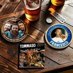 Cerveza Personalizada Foto Cuadrado Redondo Posavasos de Cerámica con Nombre Número y Texto Café Bar Decoración del Hogar Cumpleaños Regalo para la Familia Amigo