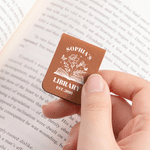 Personalized Book Birth Flower Magnetic PU Leather Bookmark Clip with Name Text and Year Reading Birthday Gift for Book Lovers Bookworms