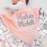 Copertina di sicurezza personalizzata con elefante floreale nome o iniziale ricamata regalo per baby shower o compleanno per bambine