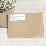 Personalised Wreath Emblem Heart Waterproof Return Address Stickers Labels with Initial and Text Party Decor Wedding Gift for Couple Newlywed