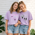 T-shirt personnalisé en coton 100% coton avec nom, bikini multicolore, fête de plage, cadeau d'anniversaire pour filles, copines.