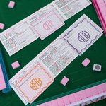 Personalized Multicolor Checkered Wave Border Monogram Mahjong Line Reader Mahjong Club Mahjong Game Night Birthday Gift for Mahjong Lover