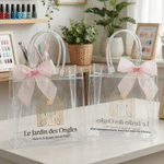 Personalised The Nail Atelier Transparent PVC Gift Bag with Name and Bow Nail Studio Gift for Nail Studio Woman Girl