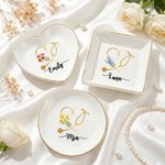 Cadeau d'anniversaire personnalisé pour le personnel médical en céramique en forme de coeur et de fleur de naissance.