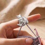 Personalized Cute Cat Crochet Yarn Tension Ring with Name and Text Crochet Accessories Birthday Gift for Crochet Lovers Cat Lovers
