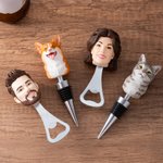 Personalised 3D Family Bobblehead Portrait Photo Bottle Opener Bottle Stopper Anniversary Father's Day Birthday Gift for Drinking Enthusiasts