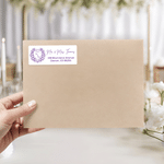 Personalised Wreath Emblem Heart Waterproof Return Address Stickers Labels with Initial and Text Party Decor Wedding Gift for Couple Newlywed