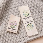 Personalised Watercolor Birth Flower 100% Cotton 50 Pcs Sewing Label with Name and Text Birthday Gift for Knitting Lover DIY Craft Lover