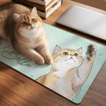 Personalized Watercolour Style Pet Photo Heart Non-Slip Mouse Pad Desk Mat with Name Daily Office Use Birthday Gift for Family Pet Lovers