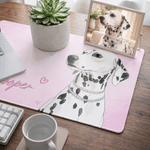 Personalized Watercolour Style Pet Photo Heart Non-Slip Mouse Pad Desk Mat with Name Daily Office Use Birthday Gift for Family Pet Lovers