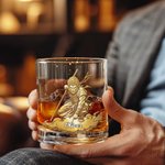 Personalisierte Wukong Monkey King Old-Fashioned 10 oz Whiskey Glas mit Namen täglichen Gebrauch Geburtstag Jahrestag Geschenk für Papa Mann