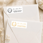 Personalised Wreath Emblem Heart Waterproof Return Address Stickers Labels with Initial and Text Party Decor Wedding Gift for Couple Newlywed